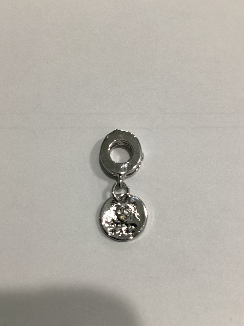 Silver Disc Dangle Charm